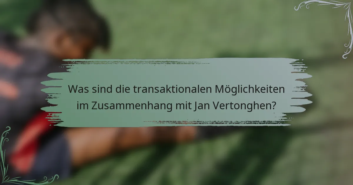 Was sind die transaktionalen Möglichkeiten im Zusammenhang mit Jan Vertonghen?
