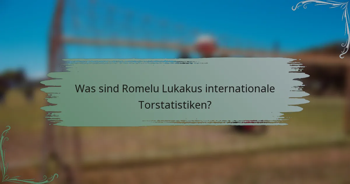 Was sind Romelu Lukakus internationale Torstatistiken?