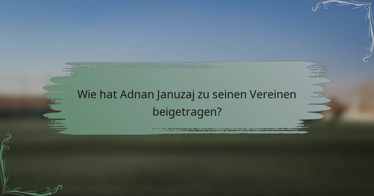 Wie hat Adnan Januzaj zu seinen Vereinen beigetragen?
