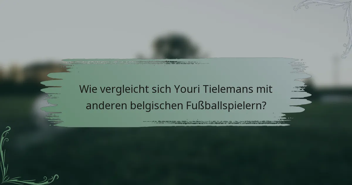 Wie vergleicht sich Youri Tielemans mit anderen belgischen Fußballspielern?